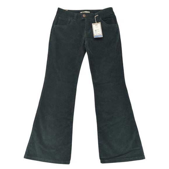 Vtg Y2K Levi's Flare 515 Jeans Green Corduroy Women's‎ 8P Mid-rise Stretch NEW - Picture 1 of 12